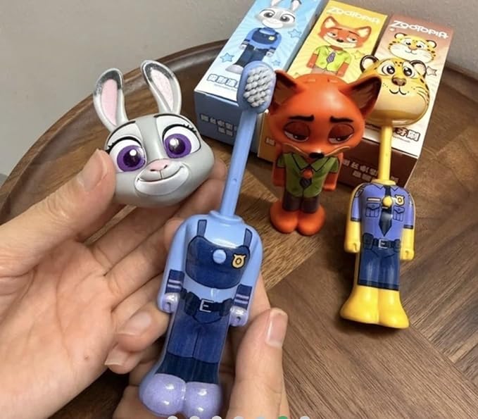 New trendy Kawaii Kids Toothbrush Cartoon Theme  pack of 1 (random color)