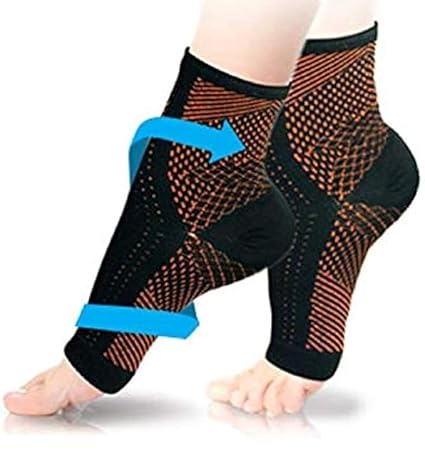Foot Angel Anti-Fatigue Compression Foot Sleeve – Copper-Infused Plantar Fasciitis Relief Ankle Brace for Men & Women (1 PAIR)