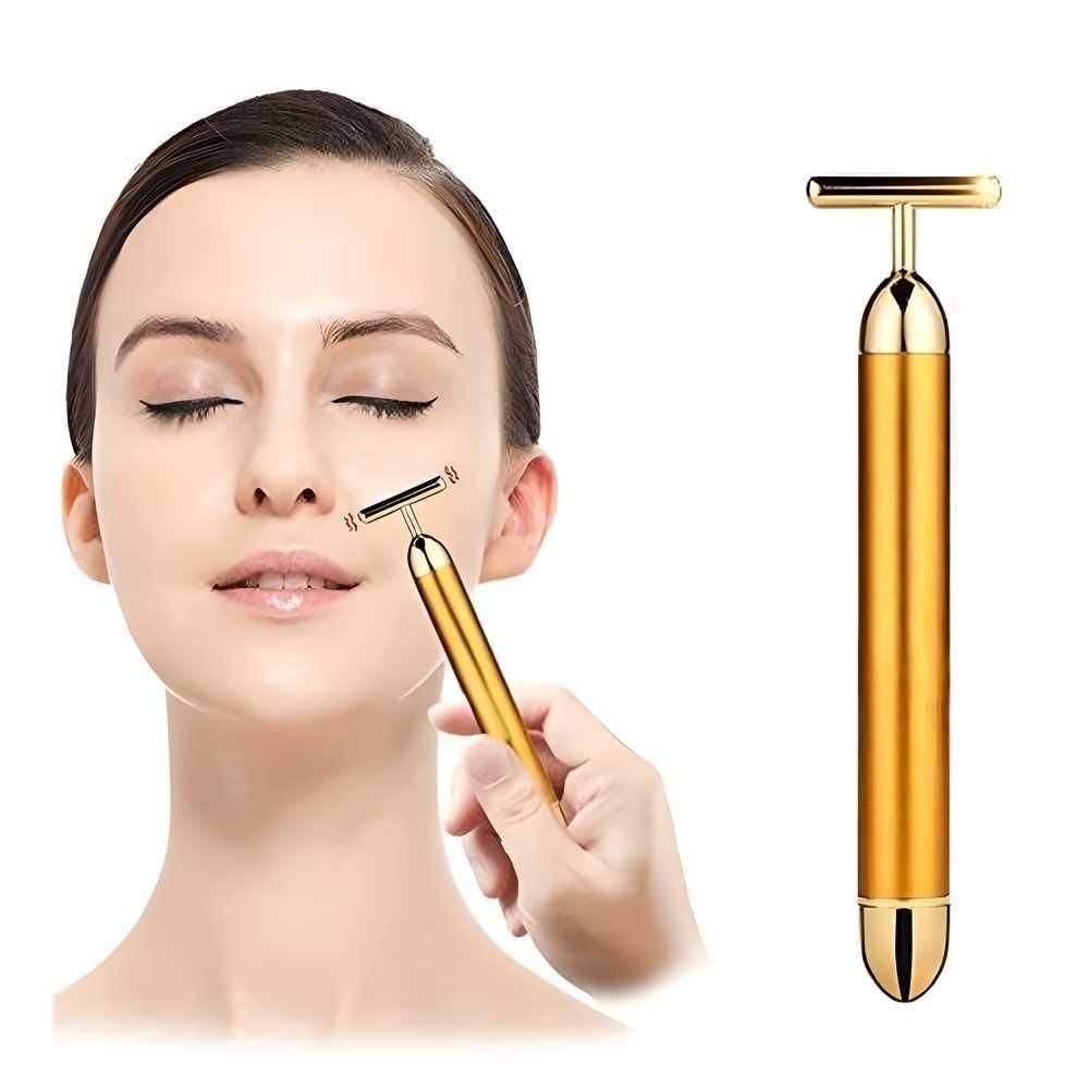 Hanglow 24K Gold Energy Beauty Bar Electric Facial Massage Roller