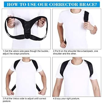 Bodhilife Adjustable Upper Back Brace for Posture for men and women
