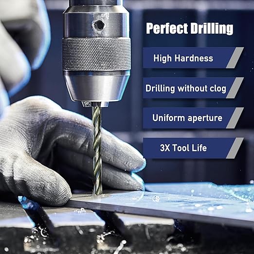 13 Pcs Of Hss Bit Set For Drilling Wood, Steel, Plastic And Wall 1.5-6.5 Mm, Straight - NEW