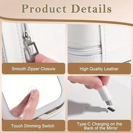 HanGlow LED Mirror Cosmetic Organizer Case (RANDOM COLOR) - CL-RA-2155