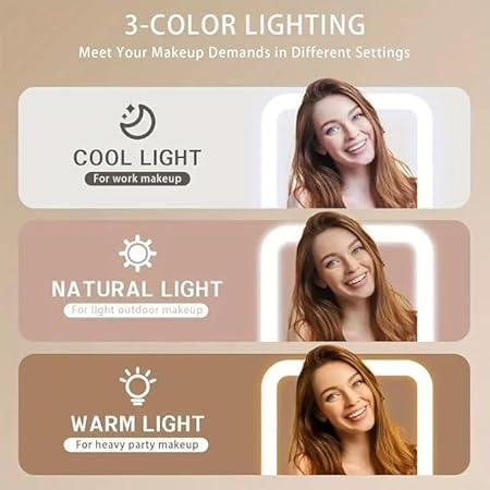 HanGlow LED Mirror Cosmetic Organizer Case (RANDOM COLOR) - CL-RA-2155