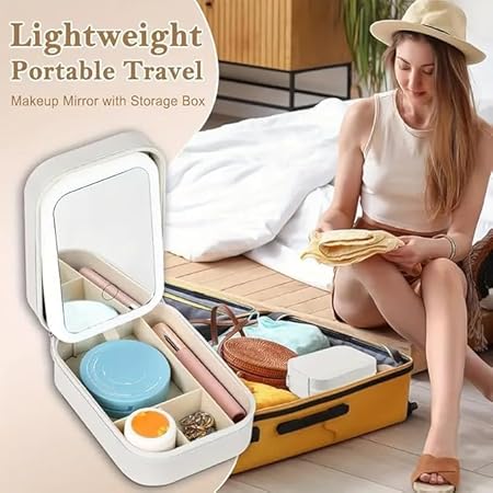 HanGlow LED Mirror Cosmetic Organizer Case (RANDOM COLOR) - CL-RA-2155